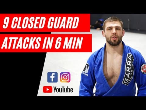 SHOULDER CLAMP CONTROL - CLOSED GUARD ATTACKS - 9 POSITIONS IN 6 MINUTES